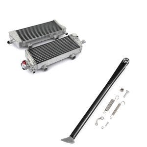 Set: Kühler Radiator für KTM EXC / -R 400 / 450 / 500 / 530 4-Takt 2008-2016 Nomud 4-Takt Paar rechts und links + Seitenständer für KTM Husqvarna Husaberg 2008-2016 Xdure Kick stand schwarz_1