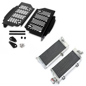 Set: Kühler Radiator für KTM EXC 125 / 200 / 250 / 300 2-Takt Modelle 2008-2015 Nomud 2-Takt Paar rechts und links + Kühlerschutz Aluminium für KTM EXC/ EXC-F/ SX/ SX-F 2017-2020 Xdure schwarz_1