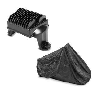 Set: Spannungsregler für Harley-Davidson Street Glide 09-15 Gleichrichter Laderegler Craftride + Abdeckplane Harley Street Glide / Special Craftride XXXL schwarz_1