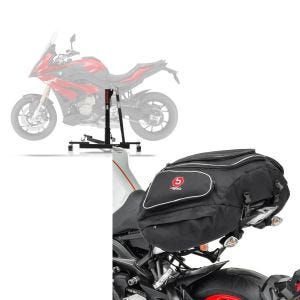 Set: Zentralständer BMW S 1000 XR 15-19 Motorradheber ConStands Power-Evo + Hecktasche für BMW S 1000 XR Gepäcktasche hinten Bagtecs X50 50Ltr schwarz_1
