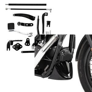 Set: Vorverlegte Fussrastenanlage für Harley Dyna Modelle 06-17 Craftride RR1 + Bugspoiler für Harley Dyna Low Rider S 16-17 Craftride_1