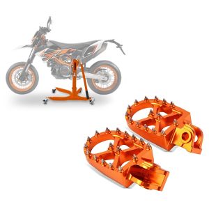 Set: Zentralständer KTM 690 SMC / R 08-16 orange Motorradheber ConStands Power-Classic + MMX Fußrasten für KTM 690 Enduro/ R / SMC/ R Xdure FF5 orange_1