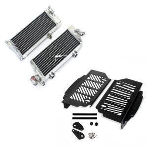 Set: Kühler Radiator für KTM SX 125 / 250 2-Takt 2007-2015 Nomud 2-Takt Paar rechts und links + Kühlerschutz Aluminium für KTM EXC/ EXC-F/ SX/ SX-F 2017-2020 Xdure schwarz_1