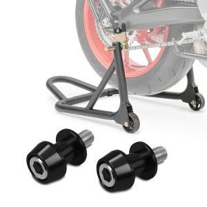 Set: Rear Paddock Stand compatible with Kawasaki Vulcan S / Café black matt + Motorcycle Bobbin Spools Motea Assen M10 x 1.5 black