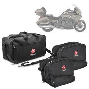 Set: Pannier Liner Inner bag compatible with BMW K 1600 GT / GTL 11-24 Bagtecs + Inner bag Bagtecs MT2 fits for original Topcase 49L BMW K 1600 GT/GTL / K 1200/1300 GT / R 1200/1250 RT