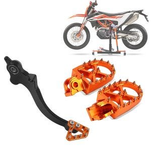Footrests compatible with KTM 690 Enduro / R / SMC / R orange + foot brake lever / brake lever orange