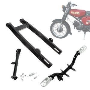 Footrest holder + footrests and side stand suitable for Simson S51 S70 + tuning box swing arm