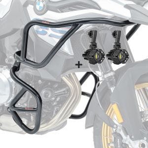Set Sturzbügel oben unten + Scheinwerfer für BMW F 850 GS / F 750 GS 18-20 Motoguard schwarz_1