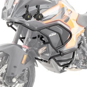 Set Engine Guard + Auxiliary lights compatible with KTM 1290 Super Adventure R / S 21-24 crash bar Motoguard black X21