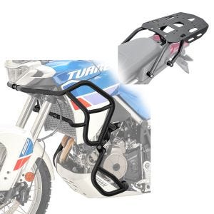 Engine Guard Set SG1 compatible with Aprilia Tuareg 660 22-24 Motoguard upper and lower part crash bars + Rear luggage rack