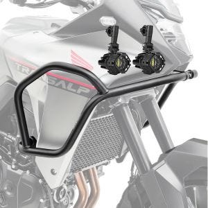 Set Upper Crash bar + Auxiliary lights fit for Honda Transalp XL 750 23-24 fog lights Motoguard HG12 Black