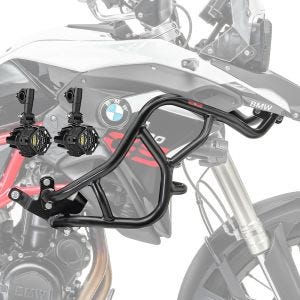 Set Upper Crash bar + Auxiliary lights fit for BMW F 800 GS 08-12 fog lights Motoguard HG45