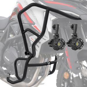 Set Sturzbügel + Zusatzscheinwerfer passend für Benelli TRK 702 / X 23-24 Nebelscheinwerfer Motoguard SG65