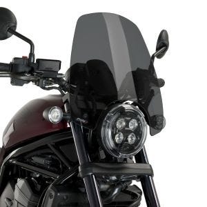 Nakedbike screen compatible with Honda Rebel 1100 CMX 21-24 Puig 20820F windshield New Generation Touring Dark Smoke