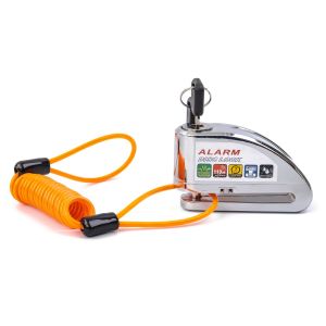 Bremsscheibenschloss Alarm für KTM 530 / 400 / 300 / 200 EXC  inkl. Erinnerungskabel Tourtecs chrom_1