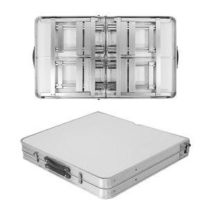 Camping table foldable aluminum Vanit folding table portable height adjustable ME57 silver DPL1