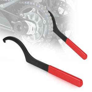 Chain adjustment tool compatible with Ducati models with single-sided swing arm hub wrench Tourtecs KE15