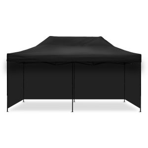 Pavillion with 4 Pavillon walls 3x19.69 ft Tourtecs foldable for the racetrack black