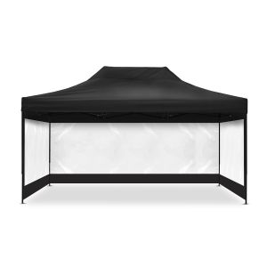 Pavillion with 4 Pavillon walls 3x14.76 ft black Tourtecs foldable for the racetrack transparent
