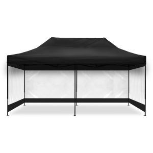 Pavillion black with 4 Pavillon walls 3x19.69 ft Tourtecs foldable for the racetrack transparent