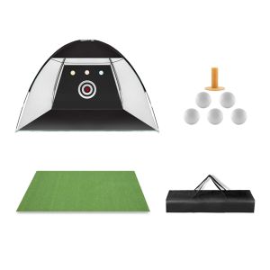 Golf Practice Net Cranit GN1 Practice Cage with Artificial Turf Mat black DPL2