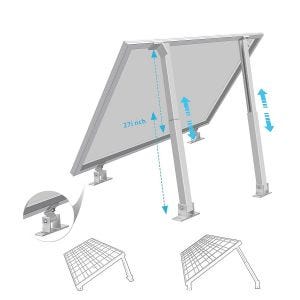 Solar module holder adjustable up to 60 degrees Divit SH1 wall flat roof solar panel holder DPL02