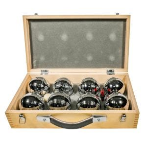 Boule set in wooden case Cranit 8 Boule Pétanque balls including piggy target ball RE65