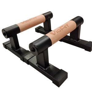 Parallettes Paire de Poignées de Pompe Cranit LG12 Barre de Support de Pompe en Bois 15.75 inch DPL2