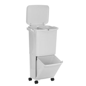 Waste separation system with 3 compartments MS1 Divit waste bin 55 liters white