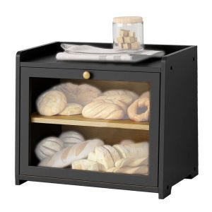 Bread bin BK25 Divit Bread box made of bamboo with 2 levels black