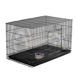 Bird cage with wooden poles Divit bird aviary with dirt tray 76 x 45 x 18.11 inch PL8 black DPL1