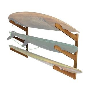 Bamboo surfboard holder BH7 Cranit snowboard / ski wall mount