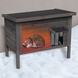 Winter Outdoor Katzenhaus Divit KH74 Haustier Holzhütte wetterfest DPLI2