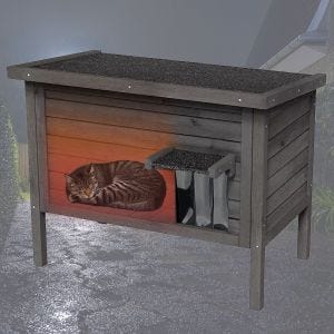 Winter Outdoor Katzenhaus Divit KH74 Haustier Holzhütte wetterfest DPLI3