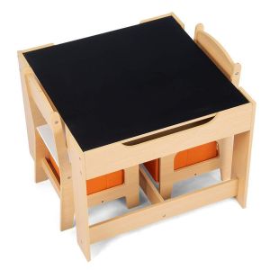 3-piece children's seating group made of wood KG1 Divit children's table group with 2 chairs DPL1