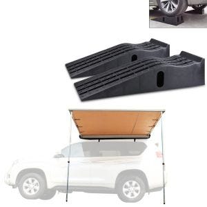 ,Awning for car / SUV / off-road vehicle 4.59 ft x 6.56 ft  AM13 beige + Car access ramps,, 2 pieces,, Vanit AR1 6.10 inch,, car transporter,, 4410 lbs,