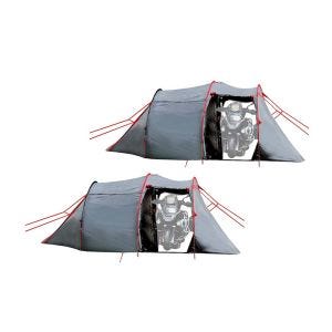 Set 2x Camping motorcycle tent 1-2 people Vanit tunnel tent dome tent outdoor ME71 gray