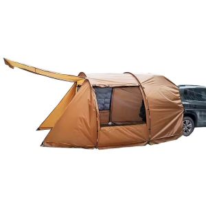 Rear tent car 5-6 people Vanit GI69 tunnel tent family tent waterproof 520 x 300 x 78.74 inch brown DPL2