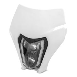 LED Headlight ECE + mask compatible with KTM 200 / 300 EXC XDURE SW2-WH