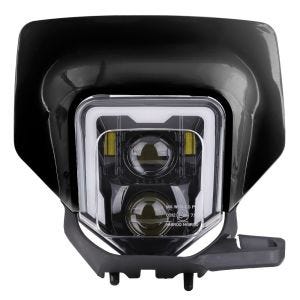 LED Headlight with fairing compatible with Husqvarna 701 Supermoto 15-24 Xdure GP1 black